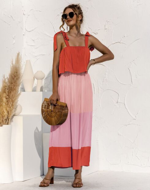 Robe Violet orange/imprimé