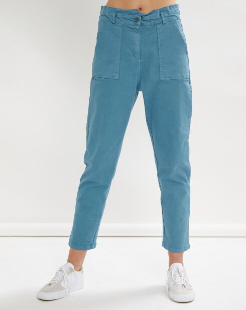 Pantalon Pauline paperbag bleu