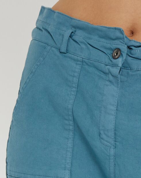 Pantalon Pauline paperbag bleu