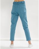 Pantalon Pauline paperbag bleu