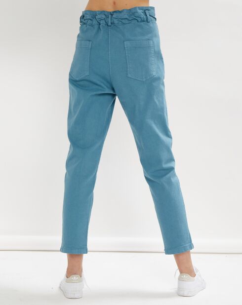 Pantalon Pauline paperbag bleu