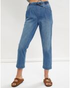 Pantalon cargo Nora en denim bleu