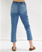 Pantalon cargo Nora en denim bleu