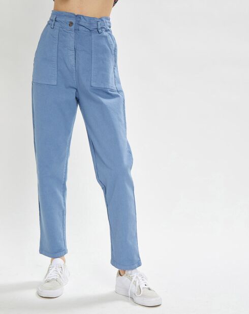 Pantaloni in denim blu Pauline paperbag