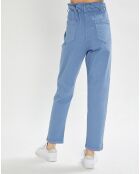 Pantaloni in denim blu Pauline paperbag