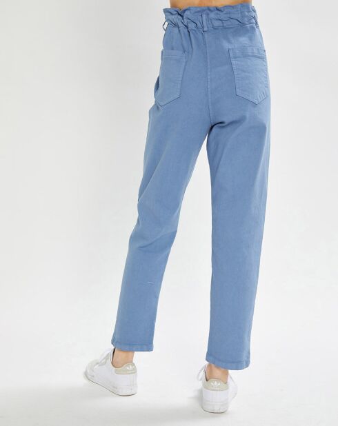 Pantaloni in denim blu Pauline paperbag