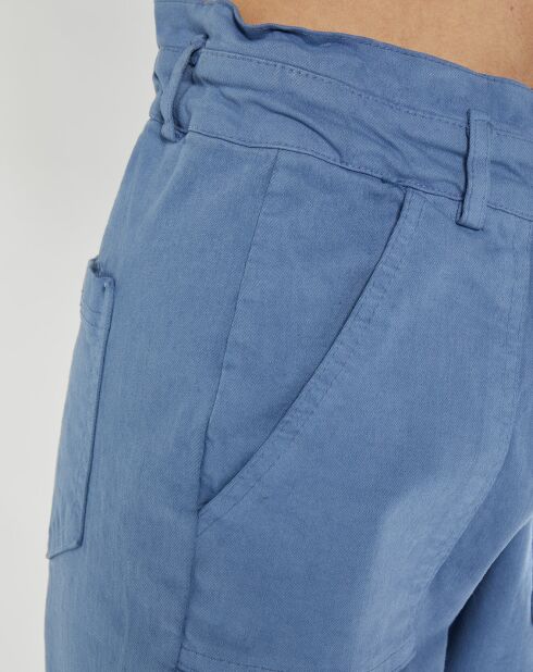 Pantaloni in denim blu Pauline paperbag