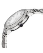 Astor Quarzuhr für Damen, aus Stahl und Diamanten, 0,25 Karat Silber