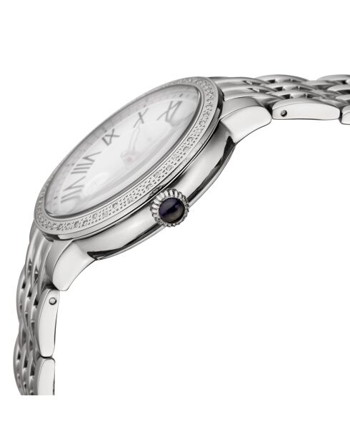 Astor Quarzuhr für Damen, aus Stahl und Diamanten, 0,25 Karat Silber