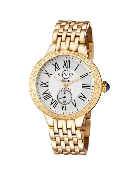 Astor Quarzuhr für Damen, aus Stahl und Diamanten, 0,25 Karat Gold