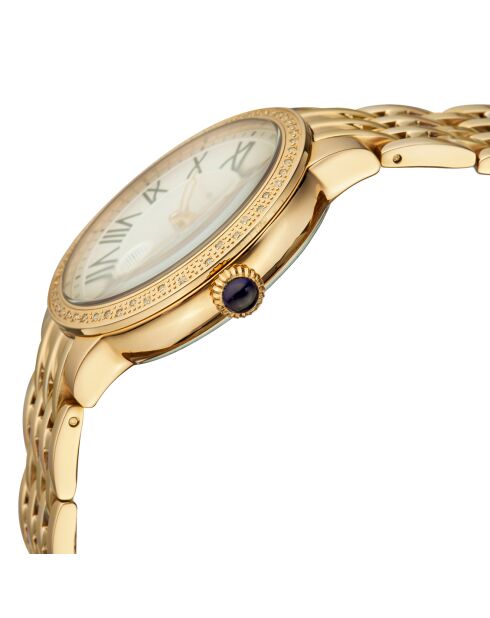 Astor Quarzuhr für Damen, aus Stahl und Diamanten, 0,25 Karat Gold