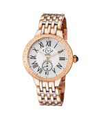 Astor Quarzuhr für Damen, aus Stahl und Diamanten, 0,25 Karat Roségold/Silber