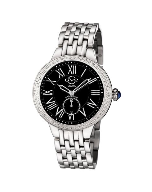 Astor Quarzuhr für Damen, aus Stahl und Diamanten, 0,25 Karat Silber