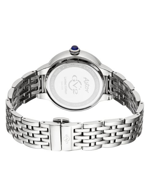 Astor Quarzuhr für Damen, aus Stahl und Diamanten, 0,25 Karat Silber