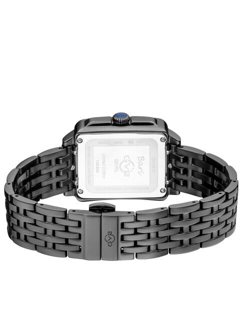 Montre Bari Tortoise Femme Quartz en Acier & Diamants 0,09 ct noire