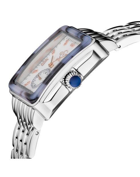 Montre Bari Tortoise Femme Quartz en Acier & Diamants 0.117 ct argentée