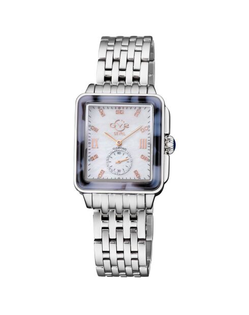 Montre Bari Tortoise Femme Quartz en Acier & Diamants 0.117 ct argentée