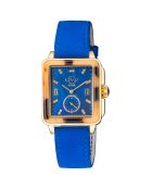 Montre Bari Tortoise Femme Quartz en Cuir & Diamants 0.026 ct bleue