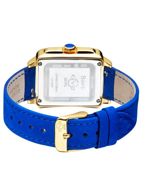 Montre Bari Tortoise Femme Quartz en Cuir & Diamants 0.026 ct bleue