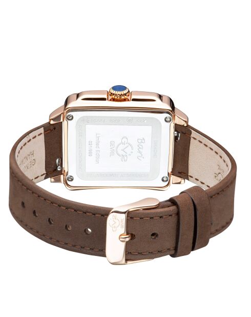 Montre Bari Tortoise Femme Quartz en Cuir & Diamants 0.117 ct marron