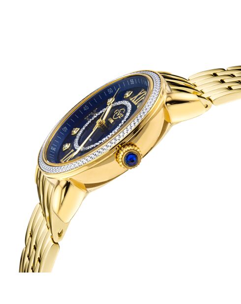 Montre Marsala Femme Quartz en Acier & Diamants 0.4 ct dorée