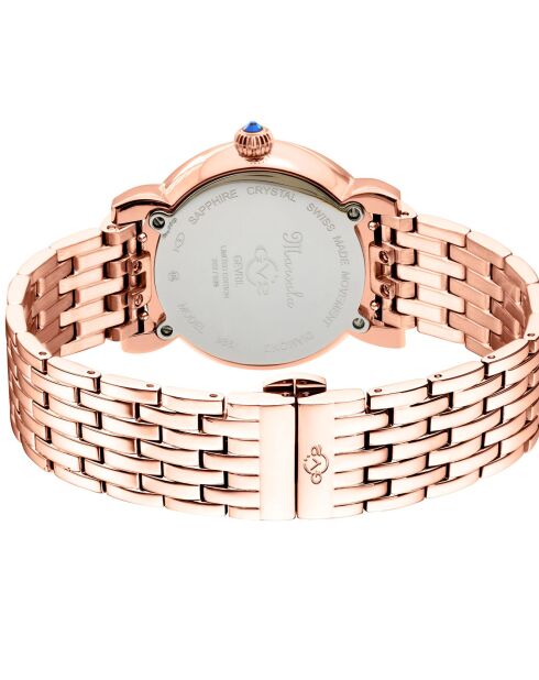 Montre Marsala Femme Quartz en Acier & Diamants 0.4 ct rose doré
