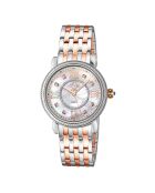 Orologio al quarzo da donna Marsala in acciaio e diamanti in oro rosa/argento 0,4 ct