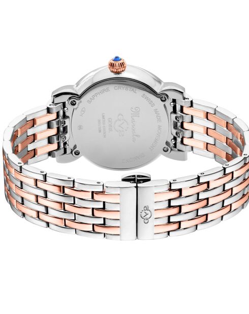 Orologio al quarzo da donna Marsala in acciaio e diamanti in oro rosa/argento 0,4 ct