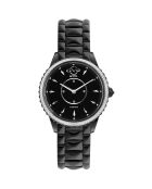 Montre Siena Femme Quartz en Acier & Diamants 0.0176 ct noire