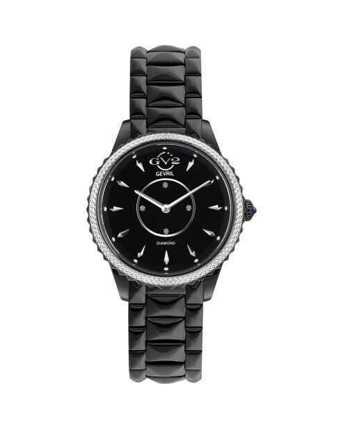 Montre Siena Femme Quartz en Acier & Diamants 0.0176 ct noire