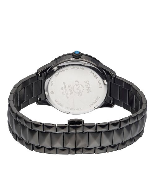 Montre Siena Femme Quartz en Acier & Diamants 0.0176 ct noire