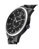 Montre Siena Femme Quartz en Acier & Diamants 0.0176 ct noire