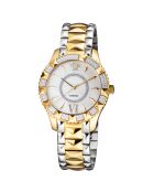 Montre Venice Femme Quartz en Acier & Diamants 0.304 ct doré/argenté