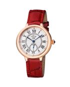 Montre Rome Femme Quartz en Cuir & Diamants 0.684 ct rouge