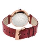 Montre Rome Femme Quartz en Cuir & Diamants 0.684 ct rouge