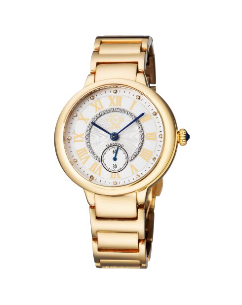 Montre Rome Femme Quartz en Acier & Diamants 0.684 ct dorée