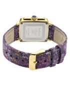 Montre Padova Floral Femme Quartz en Cuir & Diamants 0.042 ct violet/fleuri