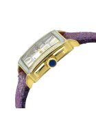 Montre Padova Floral Femme Quartz en Cuir & Diamants 0.042 ct violet/fleuri