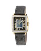 Montre Padova Femme Quartz en Cuir & Diamants 0.042 ct noire