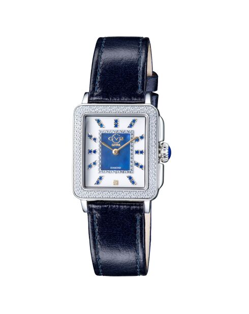 Montre Padova Gemstone Femme Quartz en Cuir, Diamants 0.0116 ct & Pierres Précieuses bleue