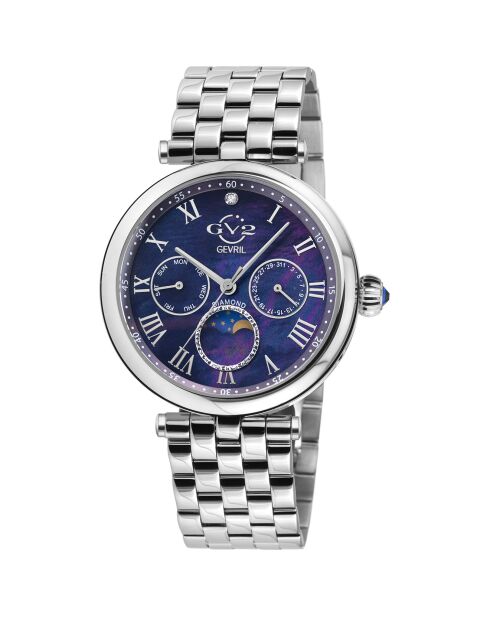 Montre Florence Femme Quartz en Acier & Diamants 0.013 ct argentée