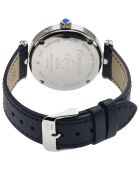 Montre Florence Femme Quartz en Cuir & Diamants 0.013 ct bleue