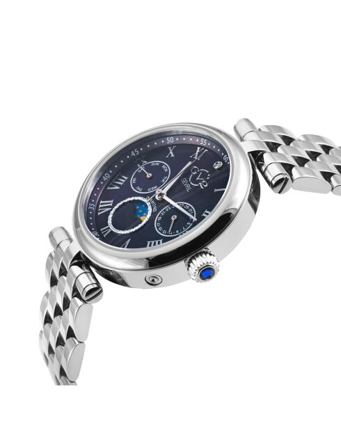 Montre Florence Femme Quartz en Acier & Diamants 0.013 ct argentée