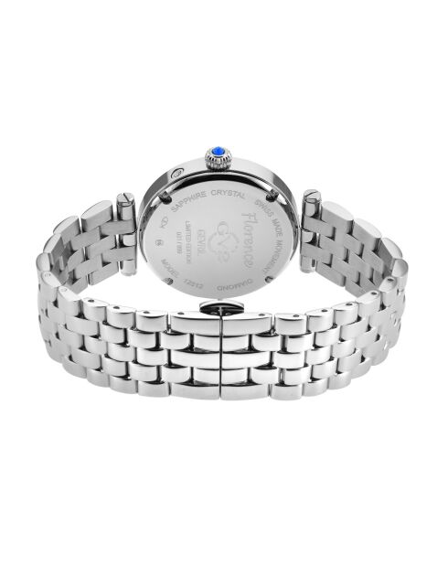 Montre Florence Femme Quartz en Acier & Diamants 0.013 ct argentée