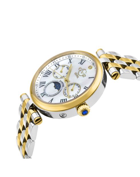 Montre Florence Femme Quartz en Acier & Diamants 0.013 ct doré/argenté