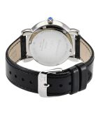Montre Ravenna Femme Quartz en Cuir & Diamants 0.04 ct noire