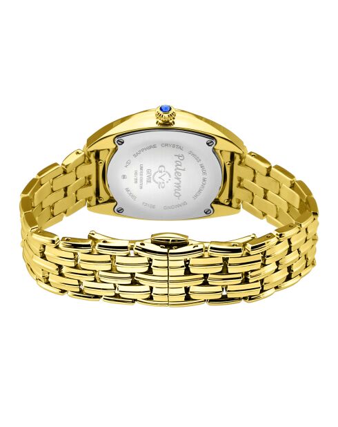Orologio al quarzo Palermo da donna in acciaio, diamanti 0,0316 ct e pietre preziose in oro