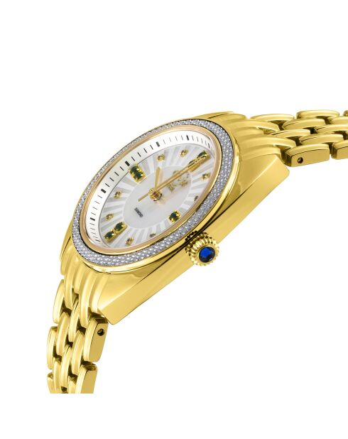 Orologio al quarzo Palermo da donna in acciaio, diamanti 0,0316 ct e pietre preziose in oro