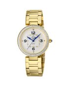 Piemonte kwartshorloge voor dames in staal en diamanten, 0,6 karaat goud