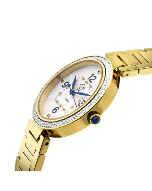 Piemonte kwartshorloge voor dames in staal en diamanten, 0,6 karaat goud